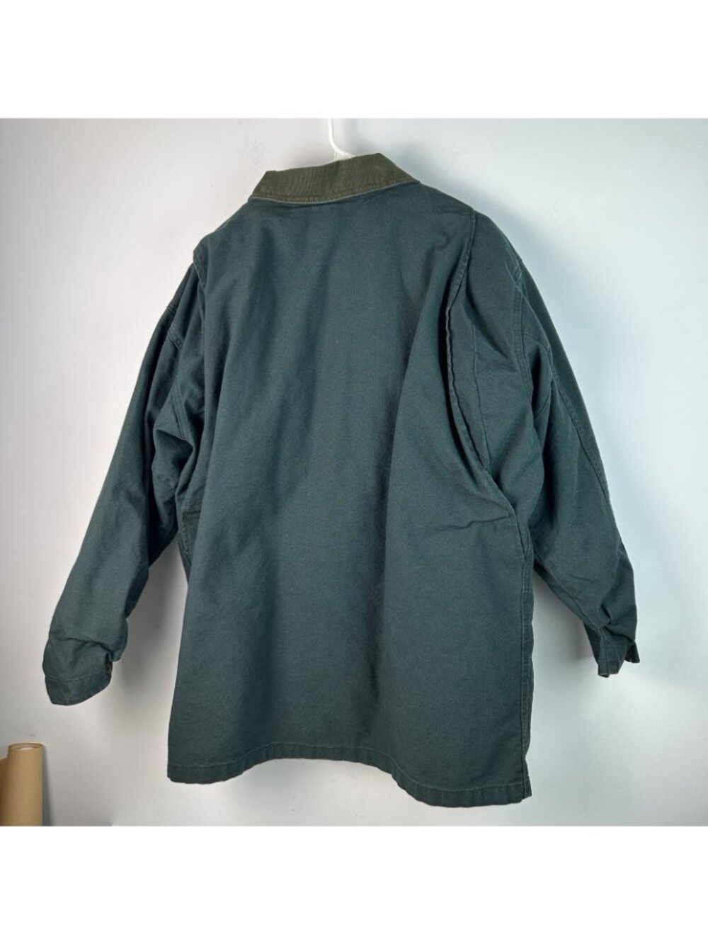 90’s Vtg LL Bean Women’s XL Chore Barn Coat Jacket Lined Rare Green - Picture 6 of 16